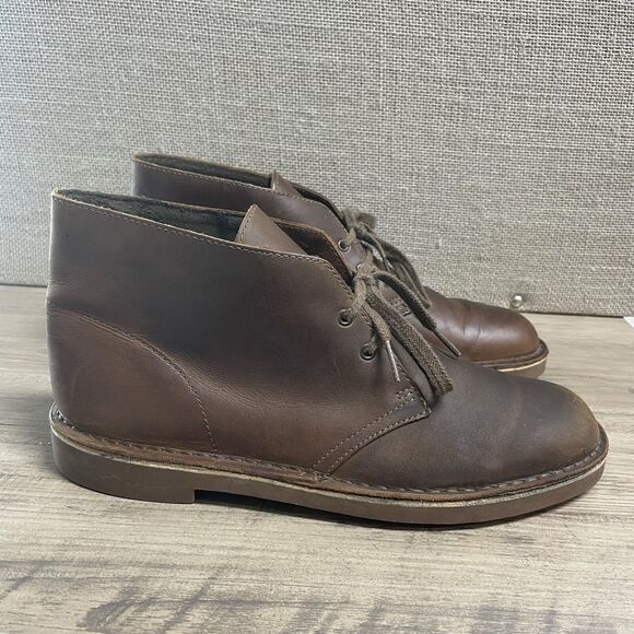 CLARKS | Bushacre  Men's Brown Leather Chukka Boots  Size 9.5 M - Picture 2 of 7